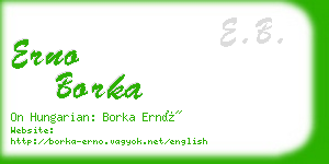 erno borka business card